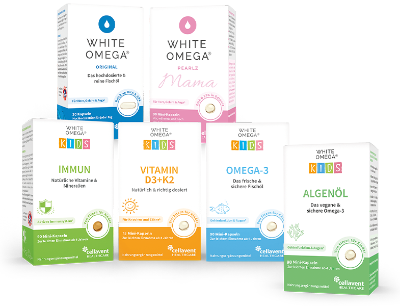 qualitaet-white-omega-original-kids-mama-immun-d3k2-algenoelproduktbild White Omega Fischöl Produktfamilie